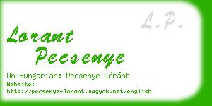 lorant pecsenye business card
